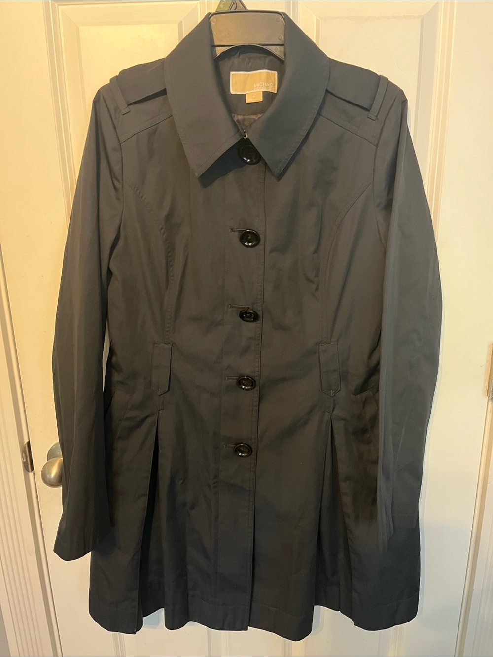 Michael Kors Women's Black Single-Breasted Trench Coat